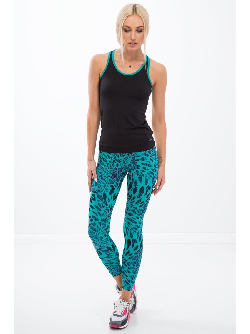 Jambiere sport menta cu imprimeu leopard H006 - Magazin online - Boutique